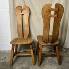 Set Vintage Brutalistische De Puydt Stoelen thumbnail 3