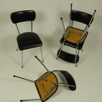 4 X Vintage Stoelen In Skai Leer, Jaren 60 thumbnail 10