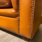 Engelse Bendic Chesterfield 2 Zits Bank + Clubfauteuil In Cognac Leder thumbnail 7