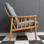 1960S Arm Chair In Wood And Fabric thumbnail 5