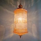 Grote Hanglamp Van Glas En Messing, Type Lantaarn, 1960 thumbnail 4