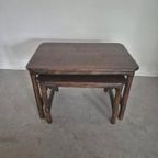 Vintage Bamboe En Hout Nest Tafeltjes . thumbnail 8