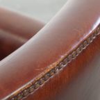 Vintage Karaktervolle Fauteuil Gemaakt Van Schapenleer Met Een Prachtige Warme Kleurstelling thumbnail 16