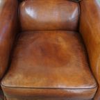 In Correcte Staat Verkerende Tijdloze Schapenleren Fauteuil/armchair Met Prachtige Warme Kleuren thumbnail 12