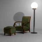 Modernistische Mid-century Chrome Vloerlamp Met Opaline Glazen Bol, Italië 1970s thumbnail 11