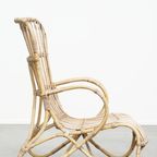 Leuke Dutch Design Rotan Fauteuil Uit De Jaren ’50 Met Een Hoge Rug thumbnail 3