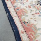Groot Vintage Kirman Vloerkleed/ Tapijt Met Voornamelijk Donkerblauwe En Roze Kleuren thumbnail 11