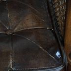 Stijlvolle Vintage Jaren ’70 Design Fauteuil Gemaakt Van Hout, Leer En Webbing thumbnail 14