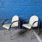 Vintage Arco Bk Eetstoelen -chrome & Zwart- thumbnail 4