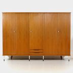 Grote Vintage 5-deurs Teak Kledingkast In Italiaanse Stijl, 1960s thumbnail 2