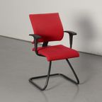 Ahrend 240 Vergaderstoel, Bordeaux Rood, Sledeframe thumbnail 2