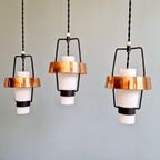 Trio Van Scandinavische Hangers In Opaline En Kopermetaal thumbnail 6