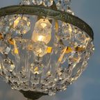 Franse Vintage Kroonluchter Hanglamp Zakkroonluchter Kristal thumbnail 4