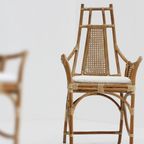 Vintage Rotan Fauteuils Met Bouclé Kussens Jaren 70 thumbnail 10