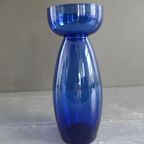 Vintage Bloembol Vaas Blauw Glas thumbnail 7