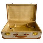 Vintage Koffer Brocante Beige Leder thumbnail 6