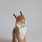 Porcelain Lynx Or Bobcat Sculpture By Lomonosov, Ussr thumbnail 14