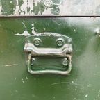 Vintage Metalen Legerkist Staal Groen Antiek thumbnail 4
