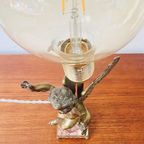 Barok Engel Tafellamp Messing Marmer Vintage thumbnail 4