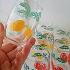 Retro Set Sapglaasjes Fruit Motief Sinaasappel Citroen thumbnail 6