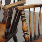 Set Van 2 Prachtige, Antieke Engelse Highback Windsor Eetkamerstoelen thumbnail 11