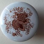 Vintage Form Porseleinen Schaal Met Deksel, Bruin Bloemetje thumbnail 11