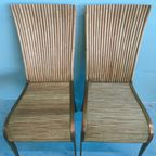 Rattan Vintage Eetkamerstoelen Unieke Set Van 6 thumbnail 8