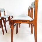 8 Deense Erik Buch Stoelen Lichtblauwe Rib Diner Chairs thumbnail 6