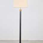 Regency Groen Leer Vloerlamp Goud Lamp Vintage Neoclassic thumbnail 4