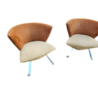 Giorgio Saporiti Post Modern Jada Slipper Chairs Very Rare Two Tone Model 1970S thumbnail 2