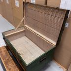 Hutkoffer, Kist, Groen Met Houten Latjes thumbnail 17