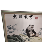 Vintage Chinees Borduurwerk Met Panda'S thumbnail 4