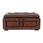 Antieke Houten Tramp Art Doos Trinket Folk Art Uniek Stuk thumbnail 10