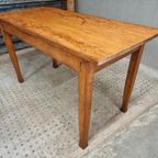 Oude Tafel Met Stoel Eettafel Bureautafel Beuken 65X140 Cm thumbnail 6