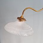 Vloerlamp Van Messing En Gegroefd Glas, Art Deco-Stijl thumbnail 4