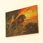 Vintage Schilderij Leeuwen thumbnail 6