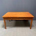 Antieke Pitch Pine Stoffen Tafel Met Twee Laden thumbnail 11