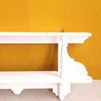 Brocante Vintage Wandplank, Debbel Regaal, Wit Houten Schap thumbnail 10