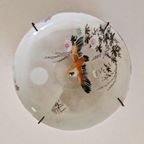 Antiek Wandbordje Schotel Met Vogel thumbnail 3