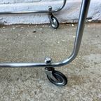 Vintage Barcart, Serveerwagen Art Deco Bauhaus Chroom Glas thumbnail 4