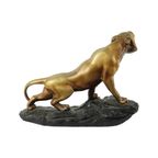 Art Deco Brullende Tijger Beeld Sculptuur Bronzen Patina Gips thumbnail 6