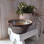 Vintage Voorraad Pot Met Deksel, Groen Bruin Met Reliëf Deco thumbnail 7
