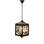 Antiek Ajour Gezaagd Messing Hanglamp thumbnail 2