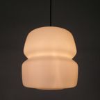 Vintage Hanglamp Met Opaline Glazen Bol, Jaren 60 thumbnail 12
