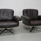 Vintage De Sede Ds-31 Draai Fauteuil In Bruin Leer thumbnail 8