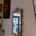 Vintage Rechthoekig Deknudt Spiegel Wandspiegel Messing thumbnail 21