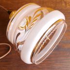 Vintage Hanglampjes, Oud Roze, Goudkleurig Glas, Schulprand thumbnail 20