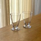Set Of 4 Vintage Glasses Flower Foot thumbnail 2