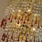 Xxl Murano Teardrop Kroonluchter Hanglamp Vintage Goud Frame thumbnail 15