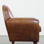 Stijlvolle Rundleren Fauteuil/ Armchair Met Mooie Ronde Vormen En Een Tijdloze Uitstraling thumbnail 3
